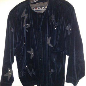 Vintage Escada by Margaretha Ley Luxury jacket is made of soft blue velvet